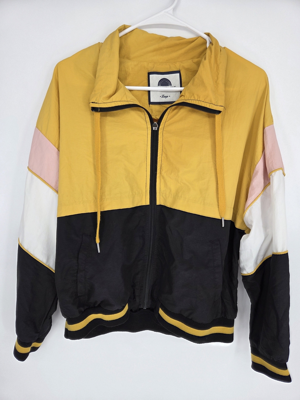 Womens Retro 90s Vibe Colorblock Windbreaker 1 Sunset Lane  Size L
